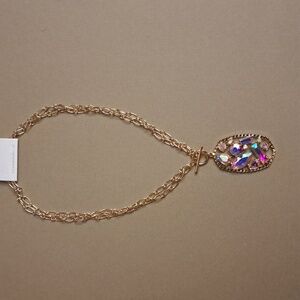 Iridescent resin necklace